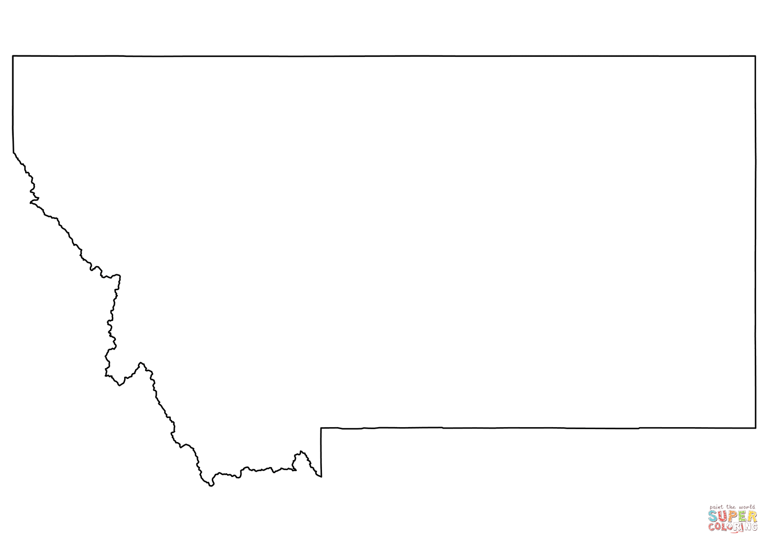 Outline map of montana coloring page free printable coloring pages