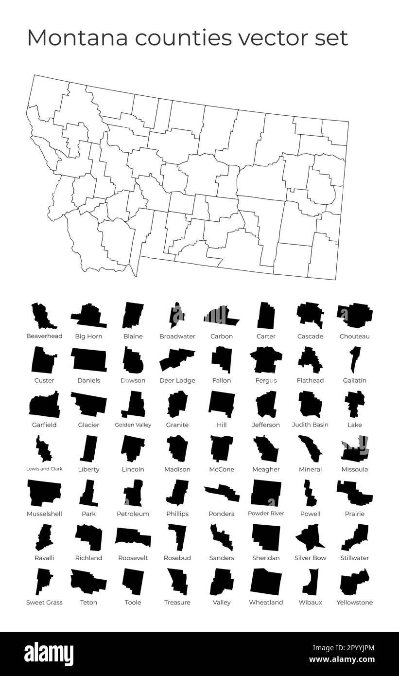 Montana map cut out stock images pictures