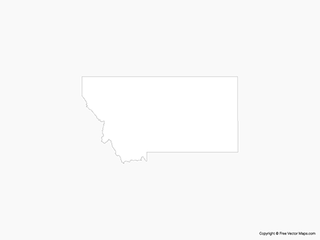 Printable vector map of montana