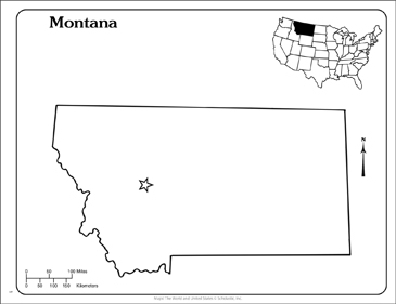 Montana state outline map printable maps