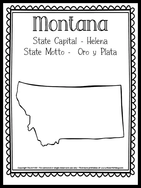 Montana state outline coloring page free printable â the art kit