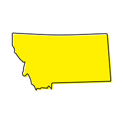 State of montana outline vector images over