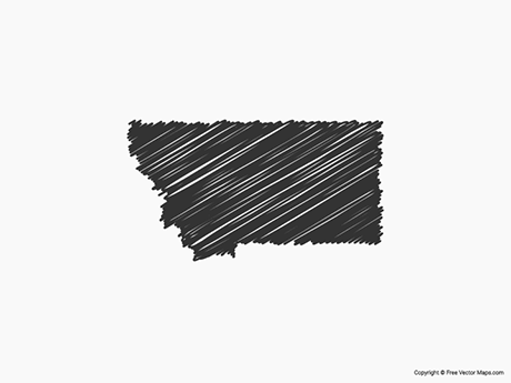 Printable vector map of montana