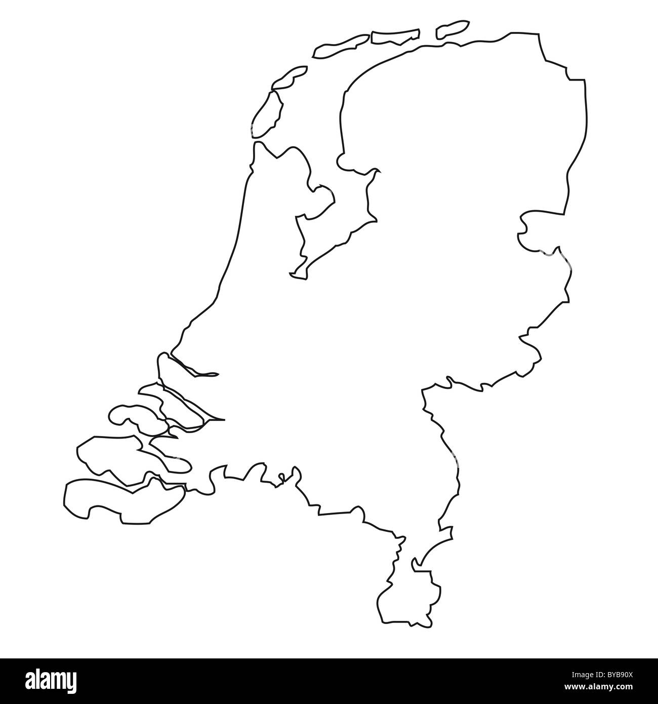 Netherlands map outline hi