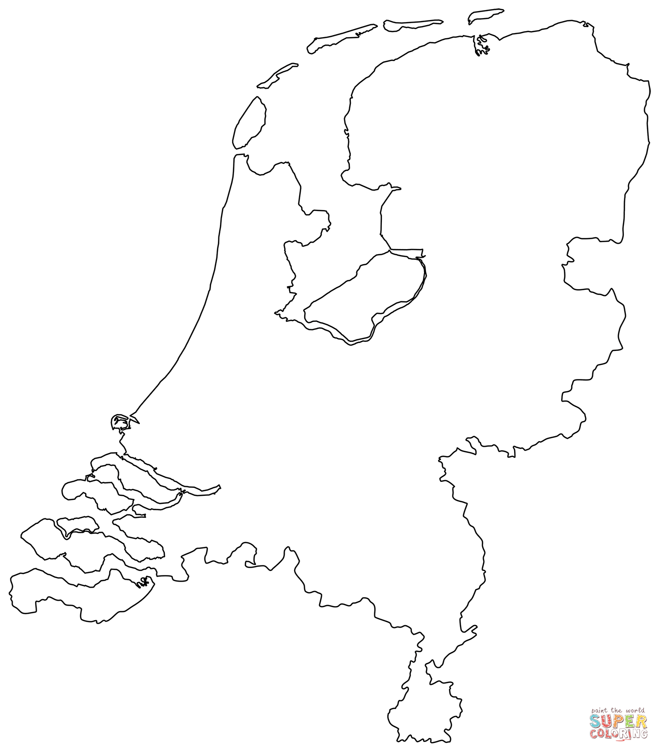 Outline map of netherlands coloring page free printable coloring pages