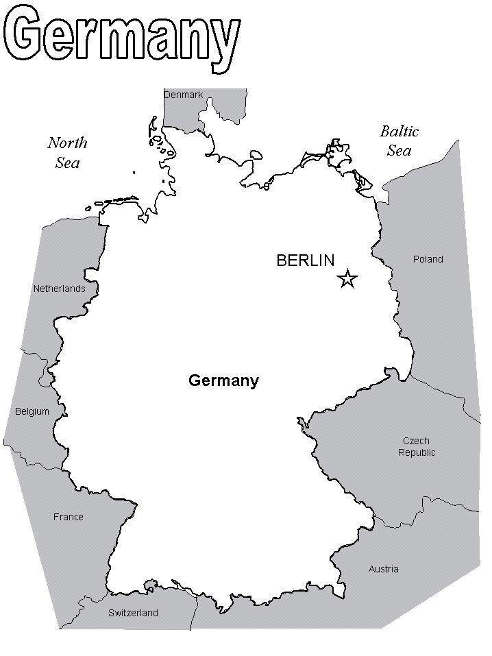 Map germany coloring pages coloring book germany map coloring pages world thinking day