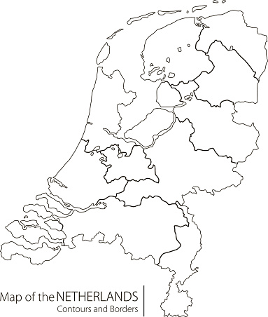 Contour netherlands map stock illustration
