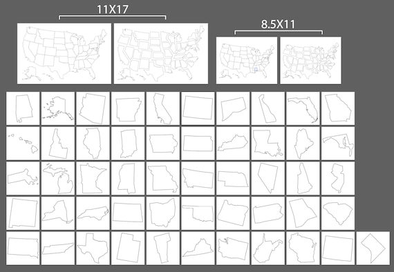 Outline coloring pages usa map united states of america instant download file geography sales map for shops jpeg vector eps