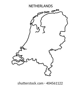 Netherlands map outline stock illustration