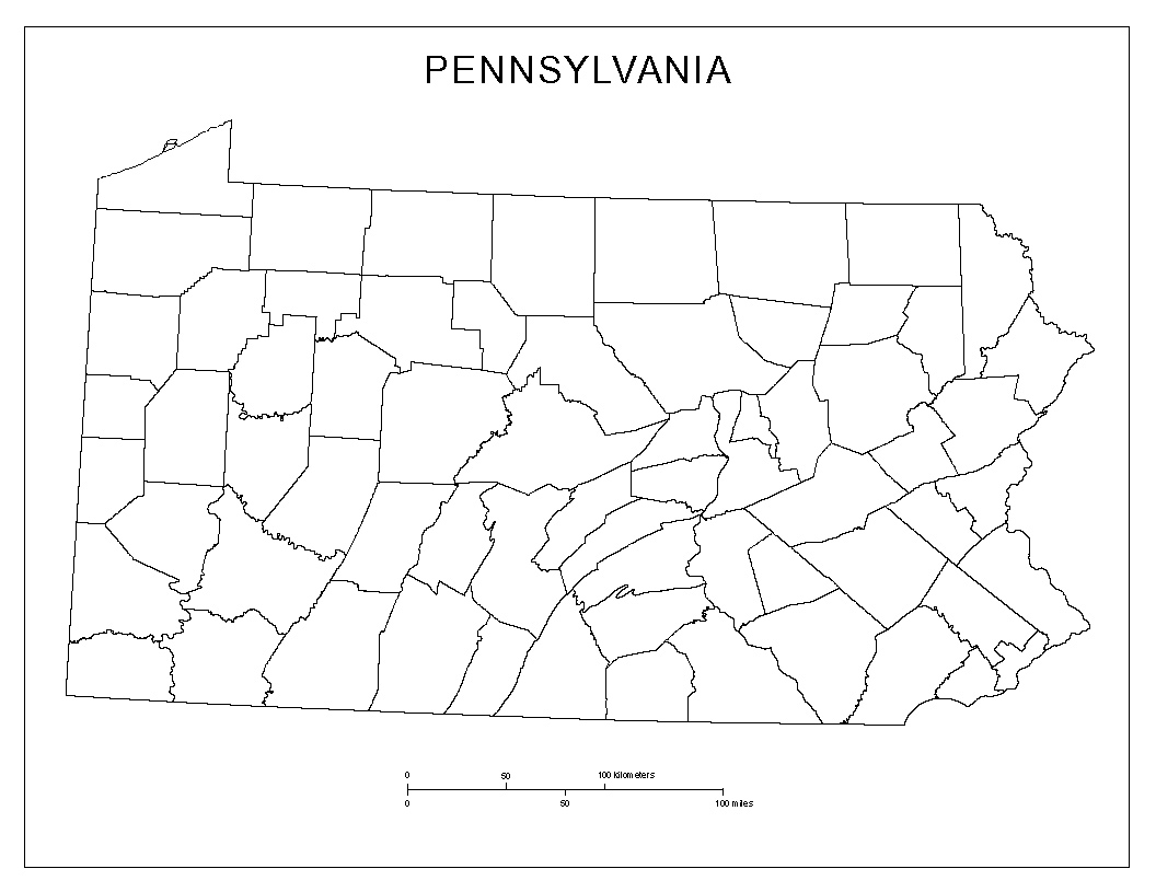 Pennsylvania blank map