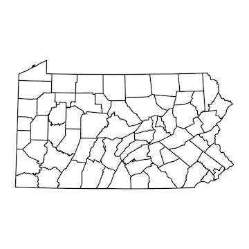 Premium vector pennsylvania state map with counties vector illustration
