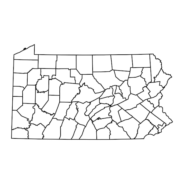 Premium vector pennsylvania state map with counties vector illustration