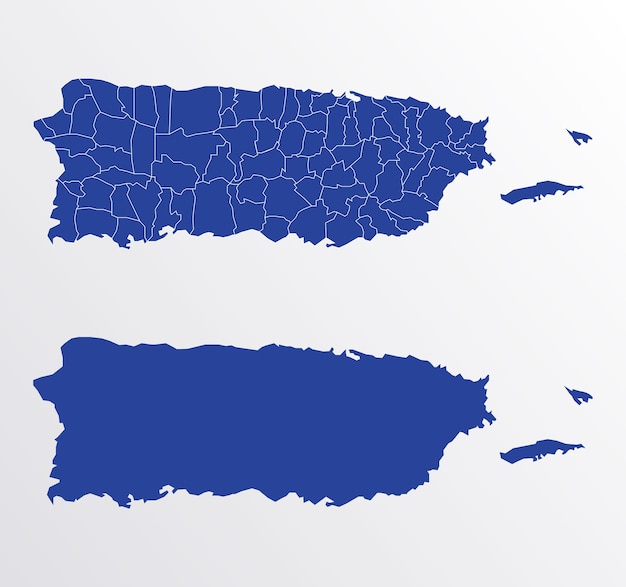 Premium vector puerto rico map vector illustration blue color on white background