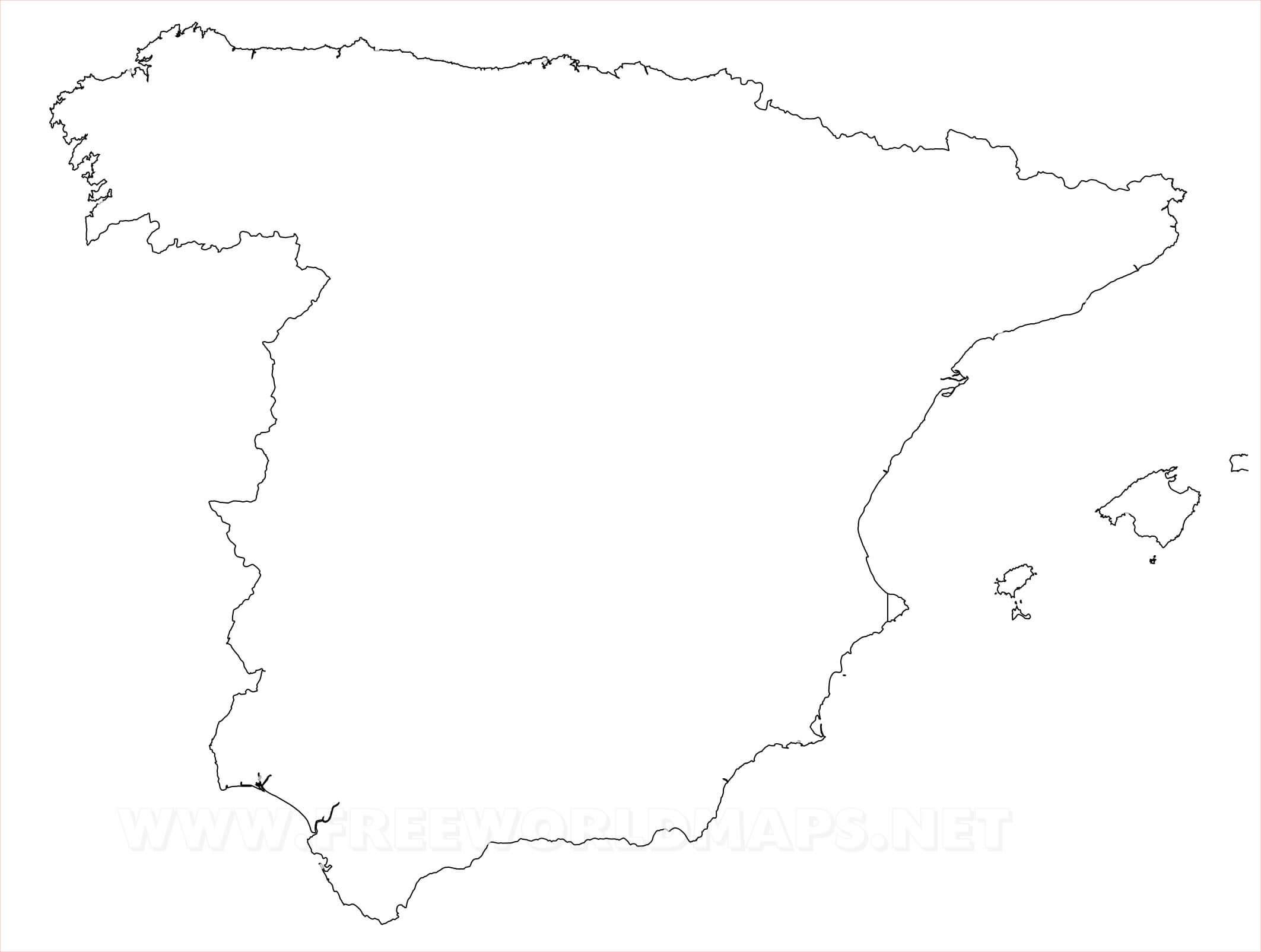 Blank map of spain outline map and vector map of spain