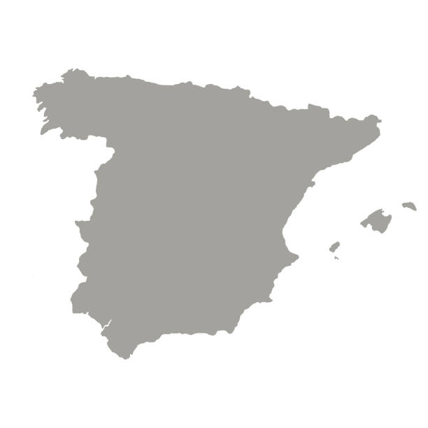 Spain map outline stock photos pictures royalty