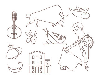 Map of spain icon outline style vector images