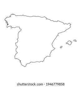 Spain line map shape vector spain stock vector royalty free