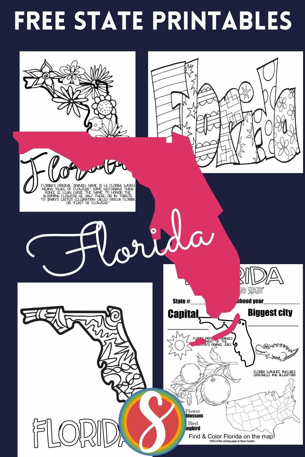 Free florida coloring pages â stevie doodles