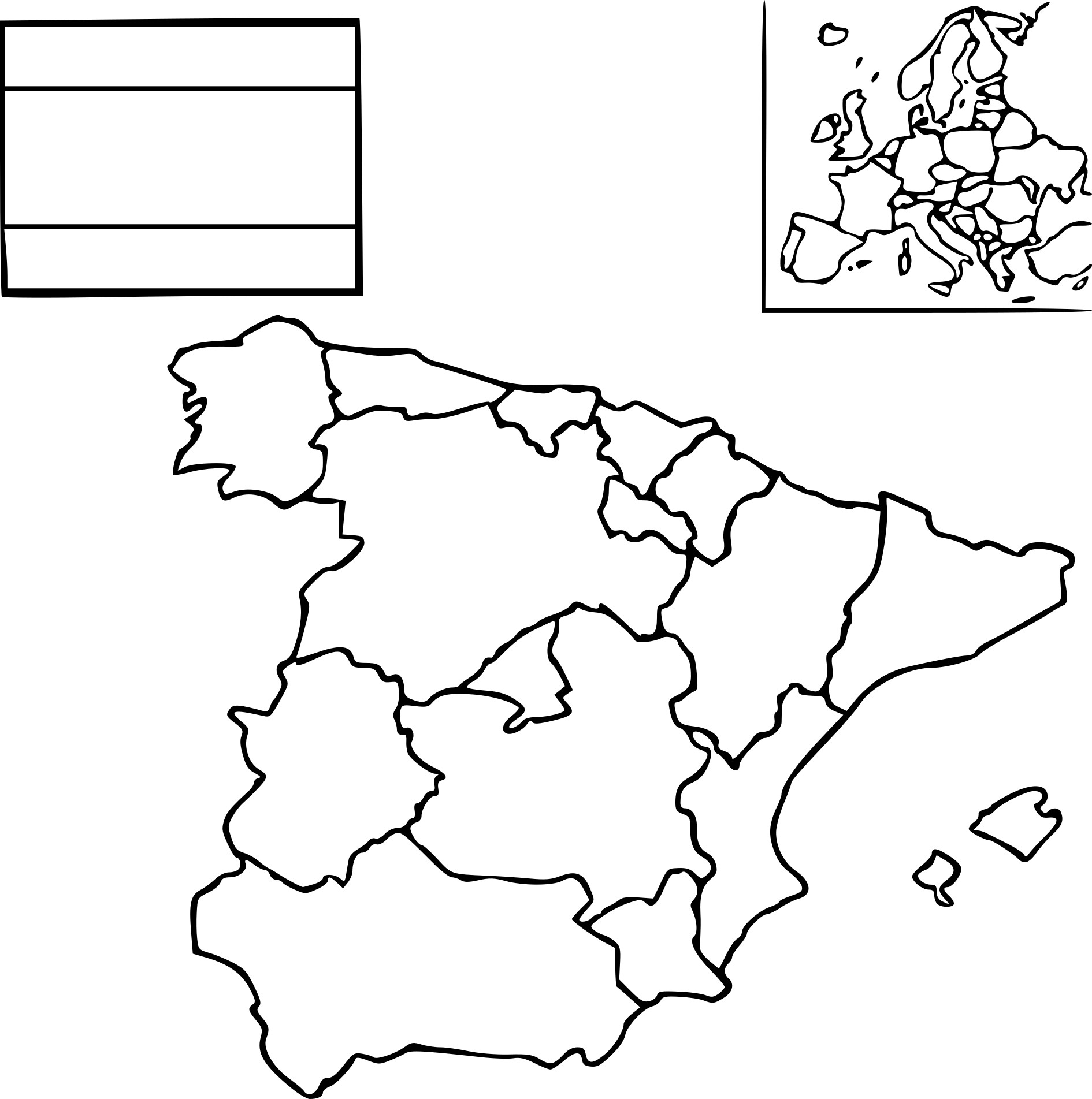 Map spain coloring page