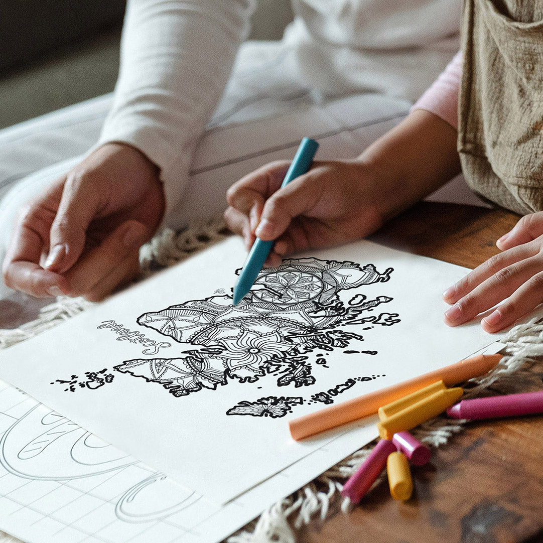 Coloring pages scotland map â ta muchly