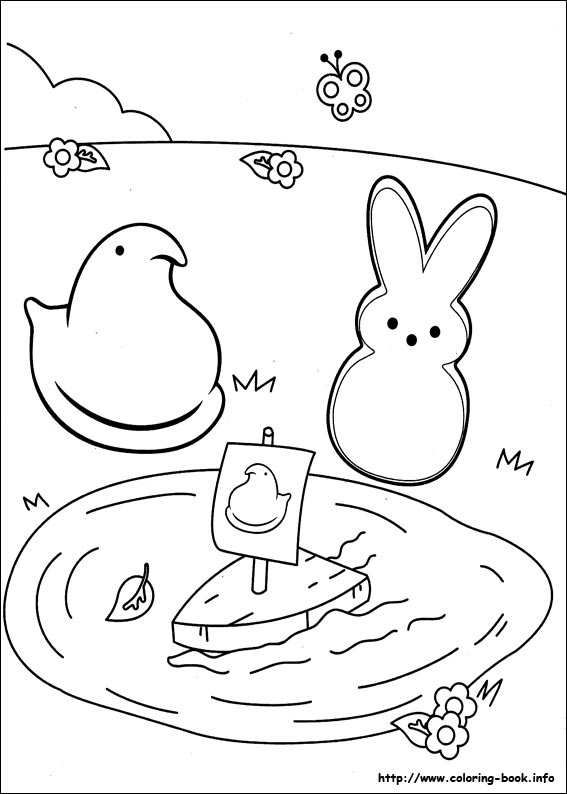 Marshmallow peeps coloring picture