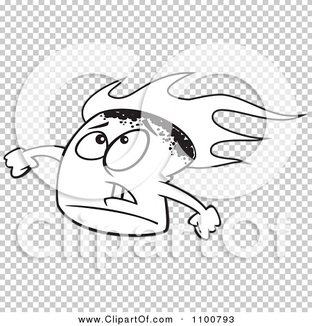 Clipart outlined stressed flaming marshmallow