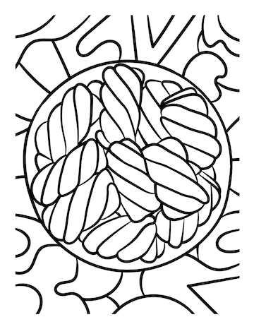 Premium vector marshmallow sweet food coloring page for kids