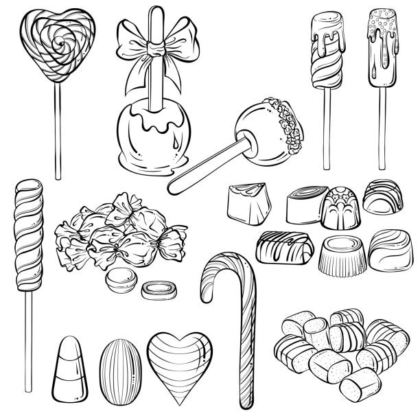 Candy coloring page stock illustrations royalty