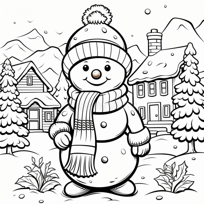 Snowman coloring sheet stock illustrations â snowman coloring sheet stock illustrations vectors clipart