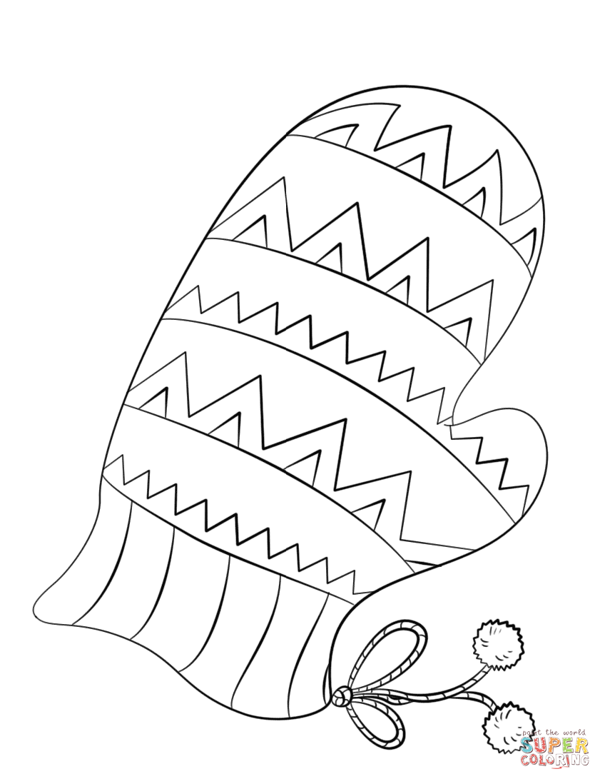 Christmas mitten coloring page free printable coloring pages