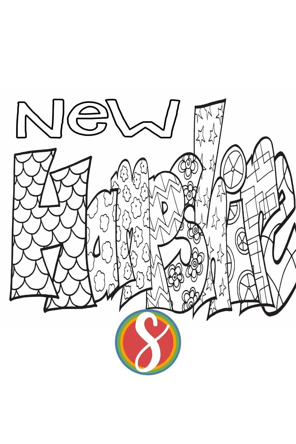 Free new hampshire coloring pages â stevie doodles