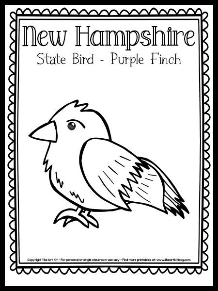 Free printable new hampshire state bird coloring page purple finch bird coloring pages coloring pages state birds