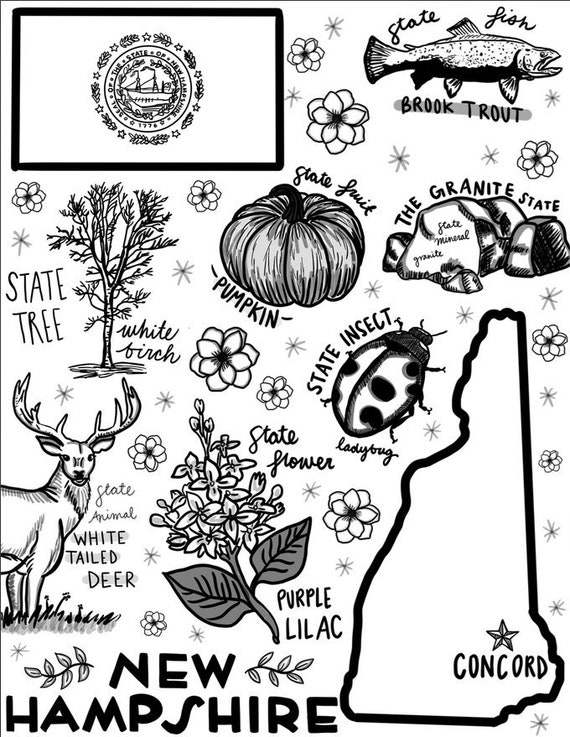 New hampshire coloring page download now