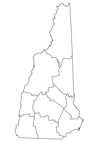 Outline map of new hampshire counties coloring page free printable coloring pages