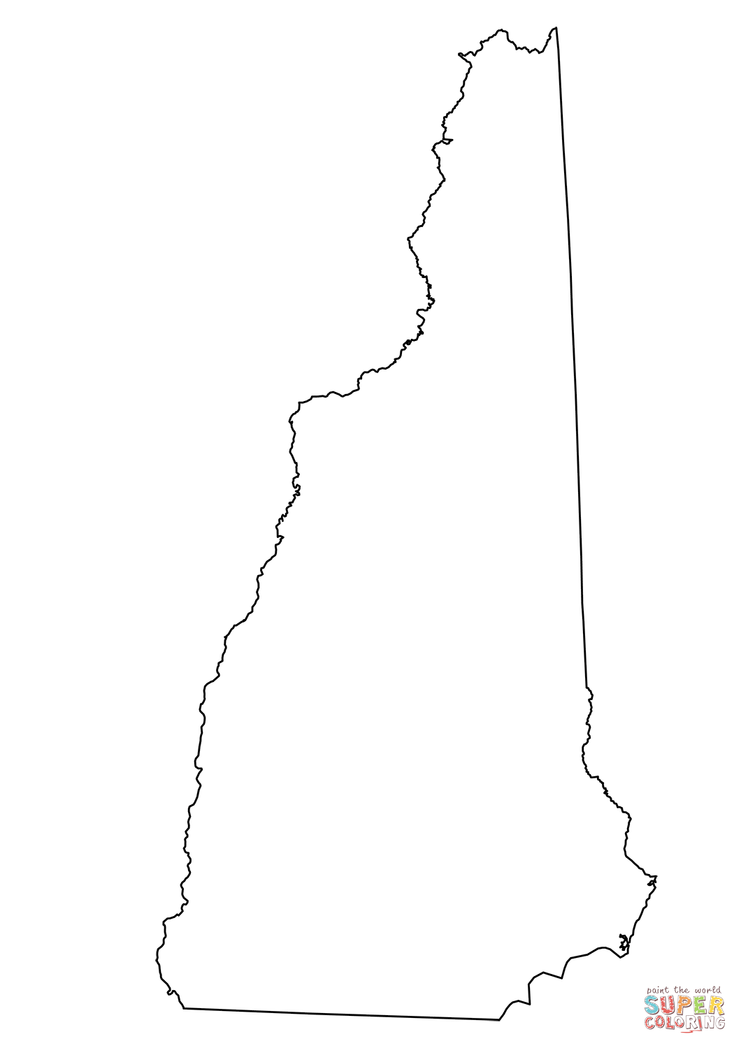 Outline map of new hampshire coloring page free printable coloring pages