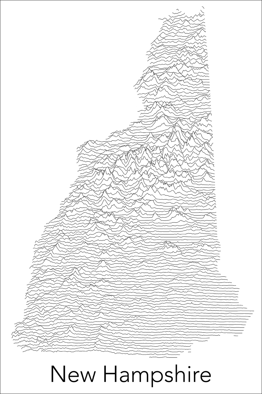 State profile line print â beatnik prints