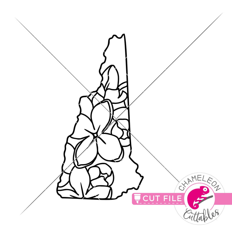 New hampshire state flower purple lilac outline svg png dxf eps jpeg chameleon cuttables llc chameleon cuttables llc