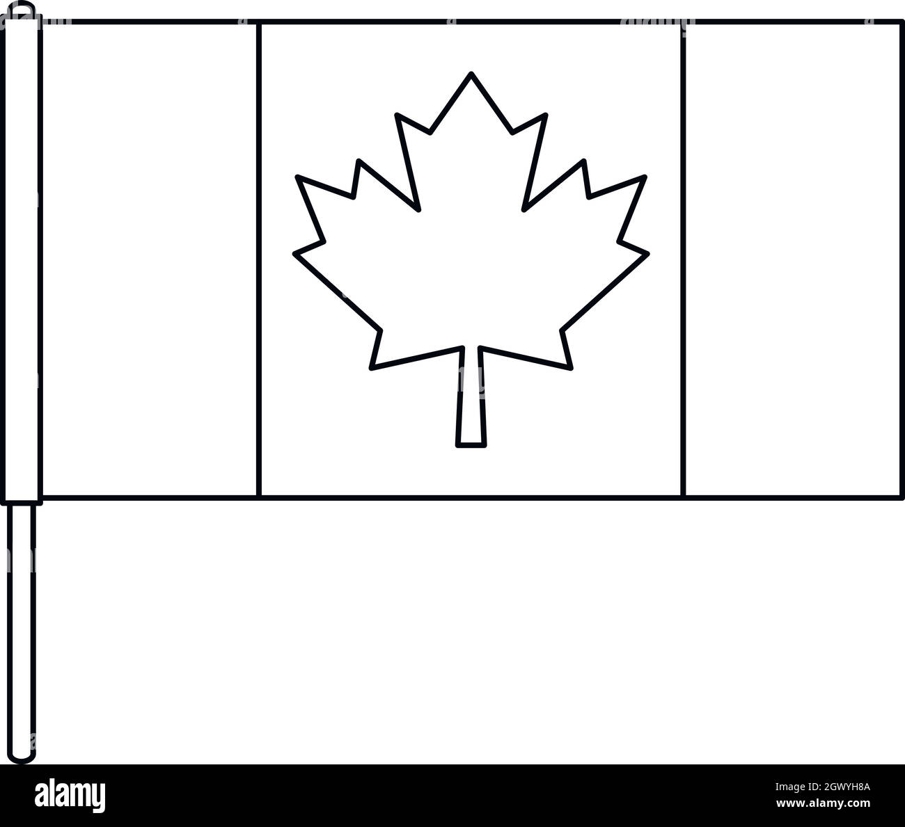 Canada flag icon outline style stock vector image art