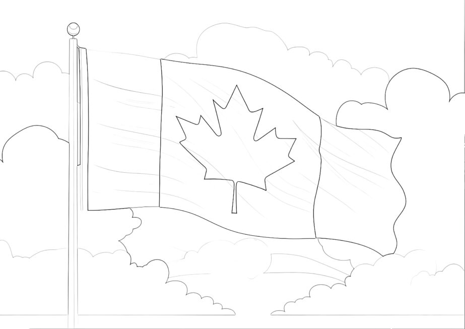 Canada flag coloring page
