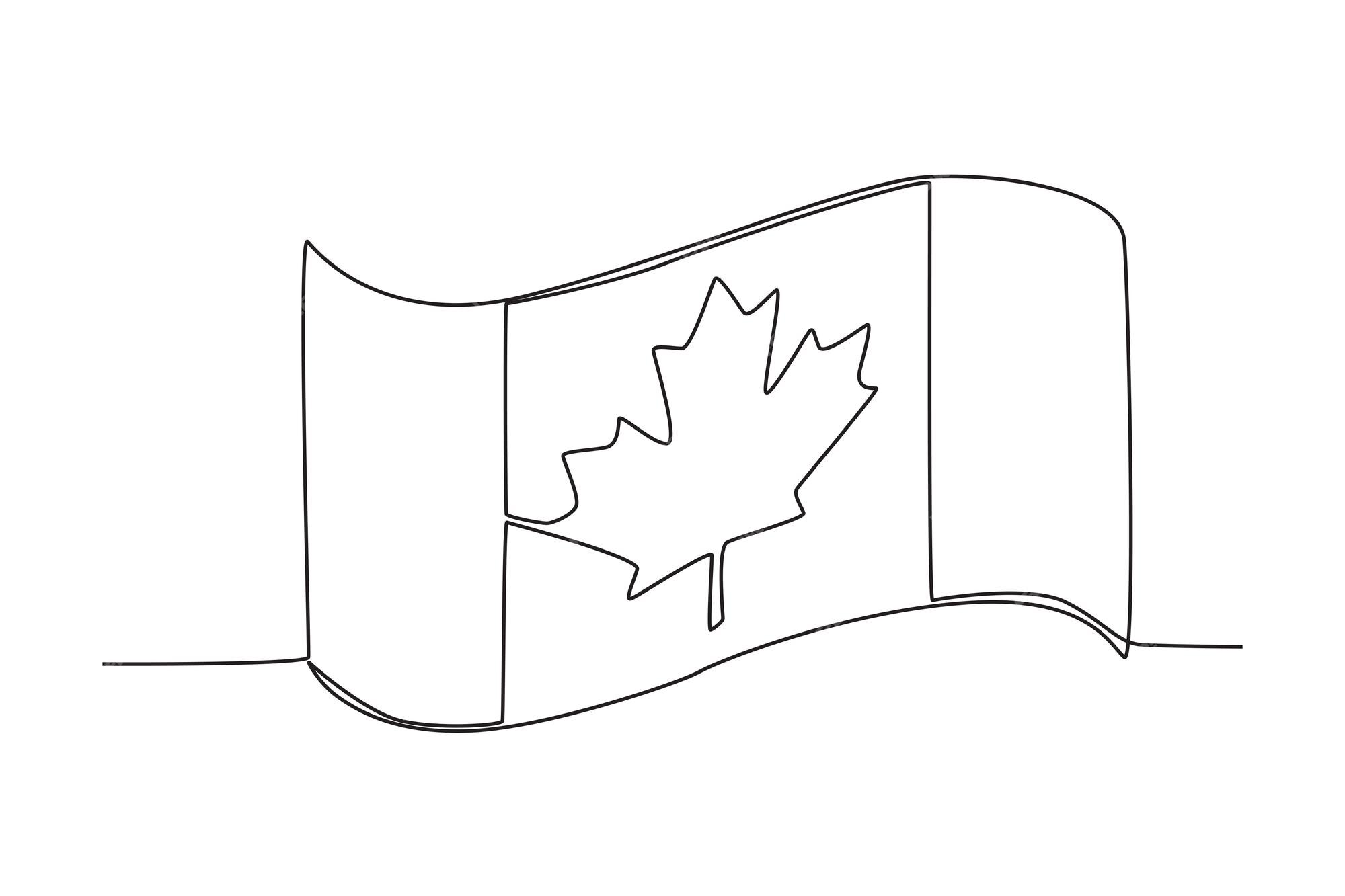 Premium vector a flag to celebrate canada day canada day oneline drawing