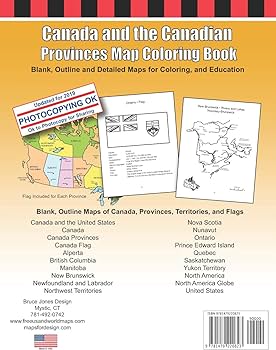 Nada and the nadian provinces map coloring book jones j bruce jones j bruce books