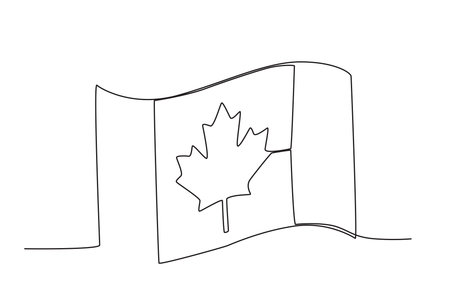 A canadian flag flutters canada day one