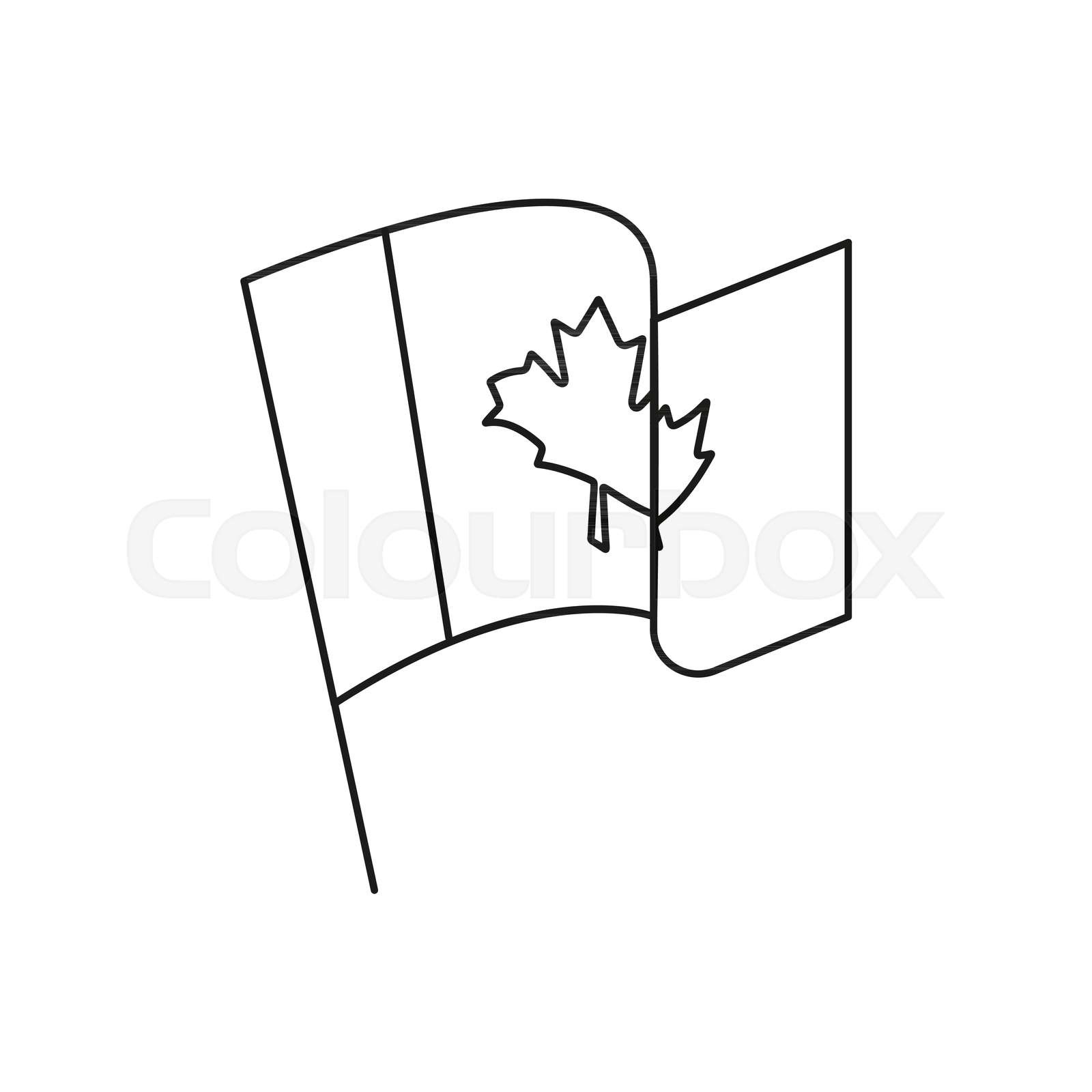 Canada flag icon outline style stock vector