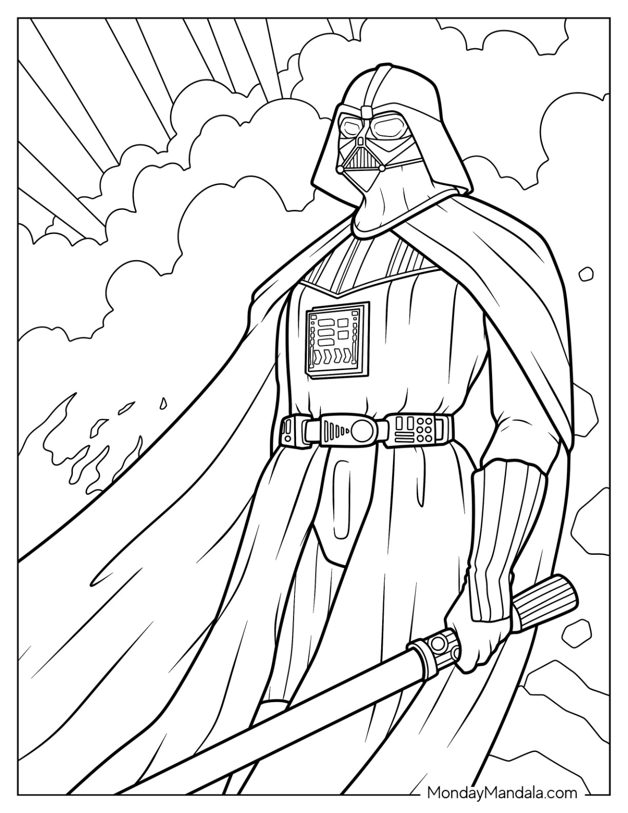 Darth vader coloring pages free pdf printables