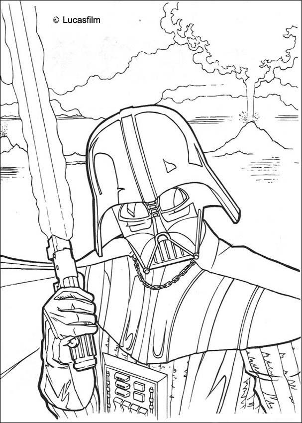 Fighting darth vader coloring pages