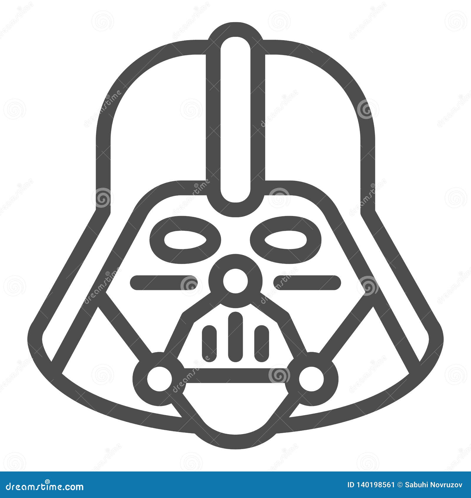 Darth vader line icon star wars vector illustration isolated on white editorial photo
