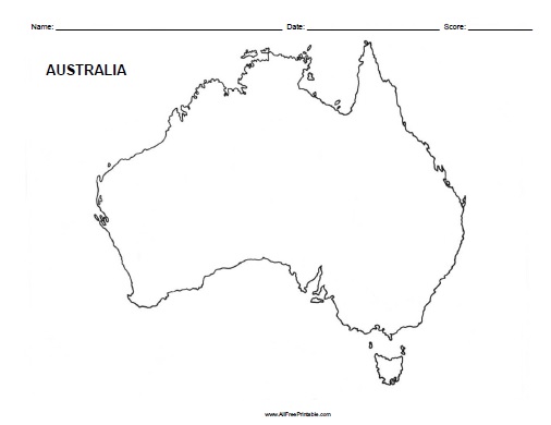 Australia outline map â free printable