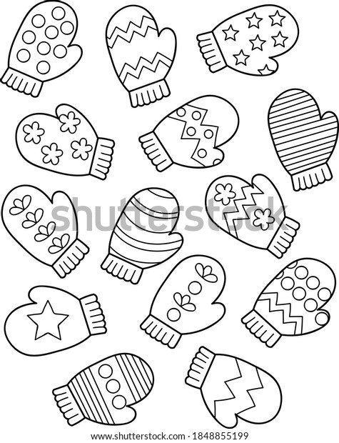 Mittens coloring book images stock photos d objects vectors