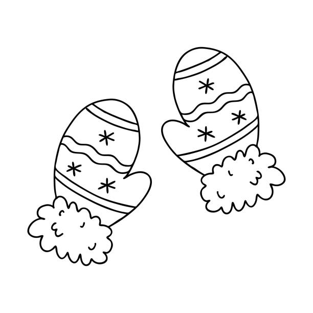 Black and white mittens stock illustrations royalty