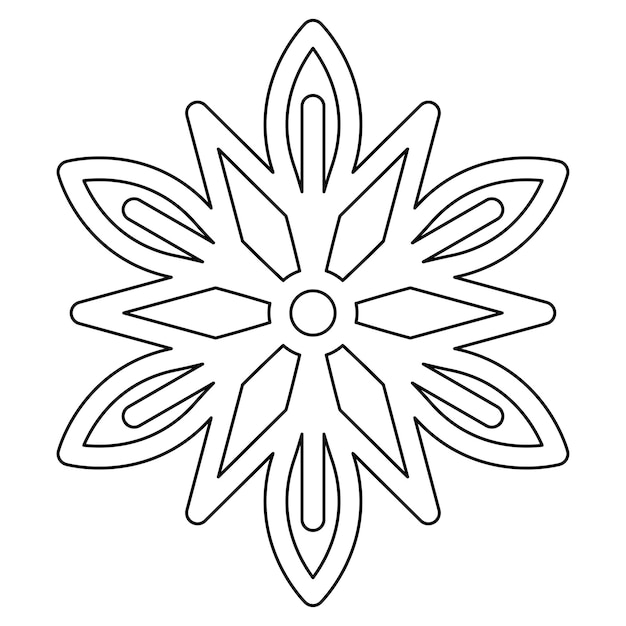 Premium vector coloring page with snowflake for kids
